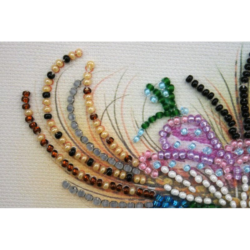 Mini Bead embroidery kit Owl and bow