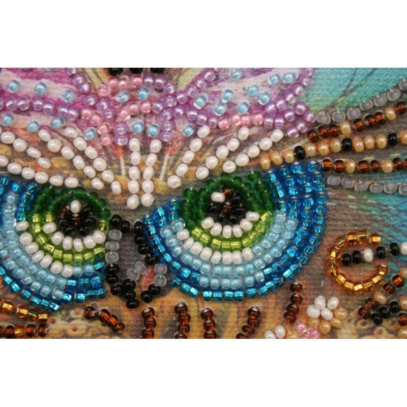 Mini Bead embroidery kit Owl and bow
