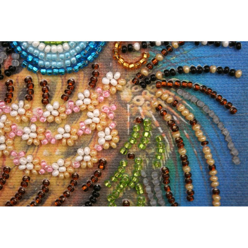 Mini Bead embroidery kit Owl and bow
