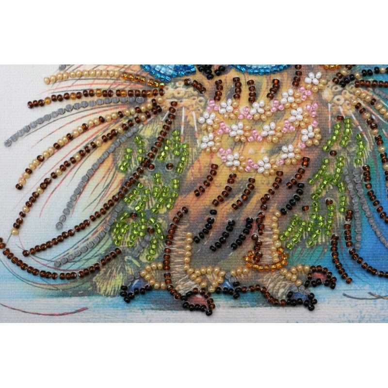 Mini Bead embroidery kit Owl and bow