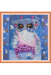 Mini Bead embroidery kit Owl and alarm clock