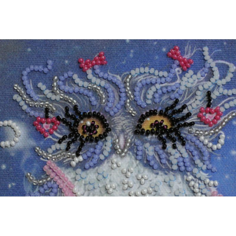 Mini Bead embroidery kit Owl and alarm clock