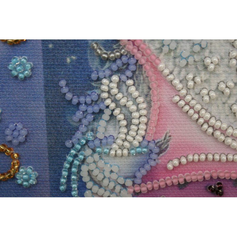 Mini Bead embroidery kit Owl and alarm clock