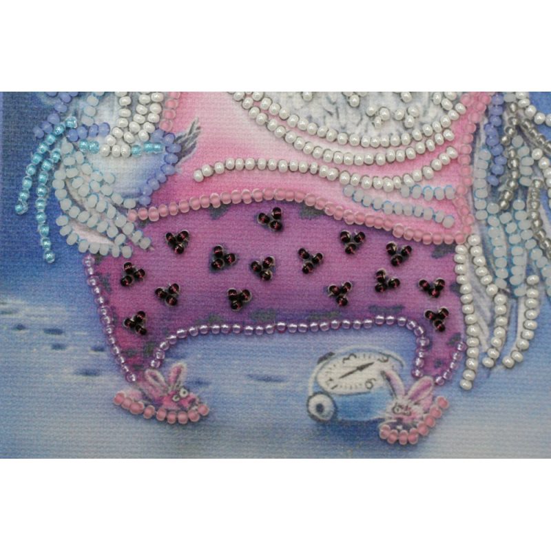 Mini Bead embroidery kit Owl and alarm clock