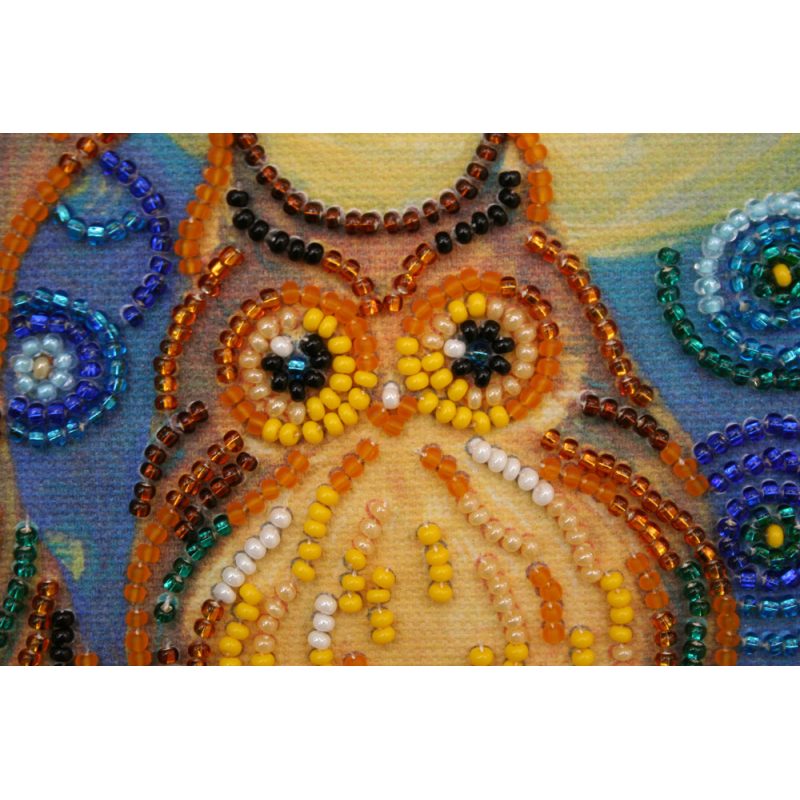 Mini Bead embroidery kit Midnight Owl