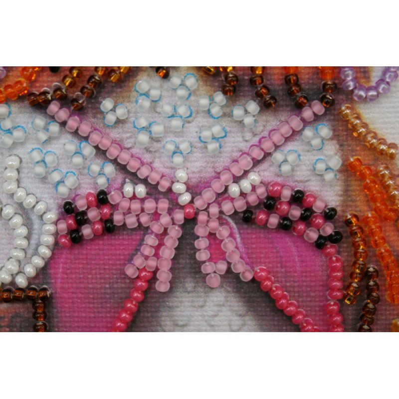 Mini Bead embroidery kit Owl and coffee