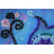 Mini Bead embroidery kit Blue owl