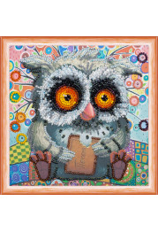 Mini Bead embroidery kit Owl and cookies