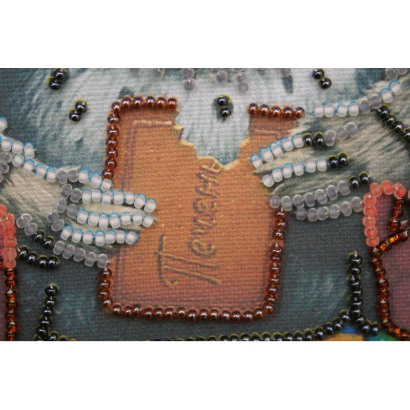 Mini Bead embroidery kit Owl and cookies