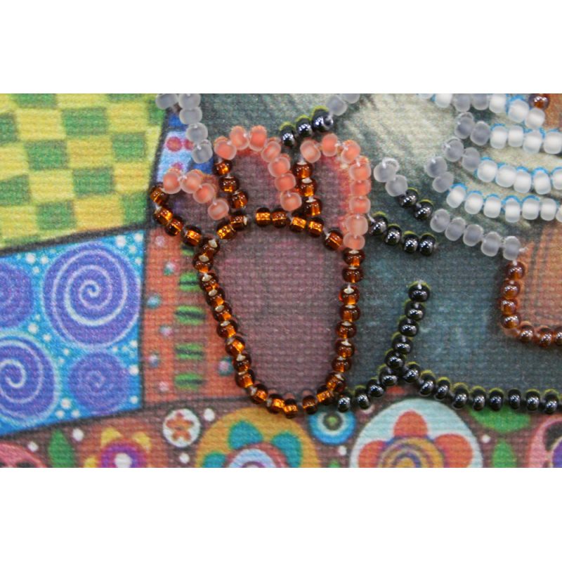 Mini Bead embroidery kit Owl and cookies