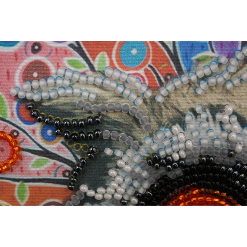 Mini Bead embroidery kit Owl and cookies