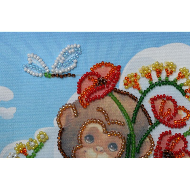 Mini Bead embroidery kit Poppies bunch