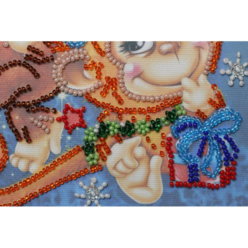 Mini Bead embroidery kit Cheer monkeys