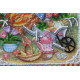 Mini Bead embroidery kit Garden cockerel