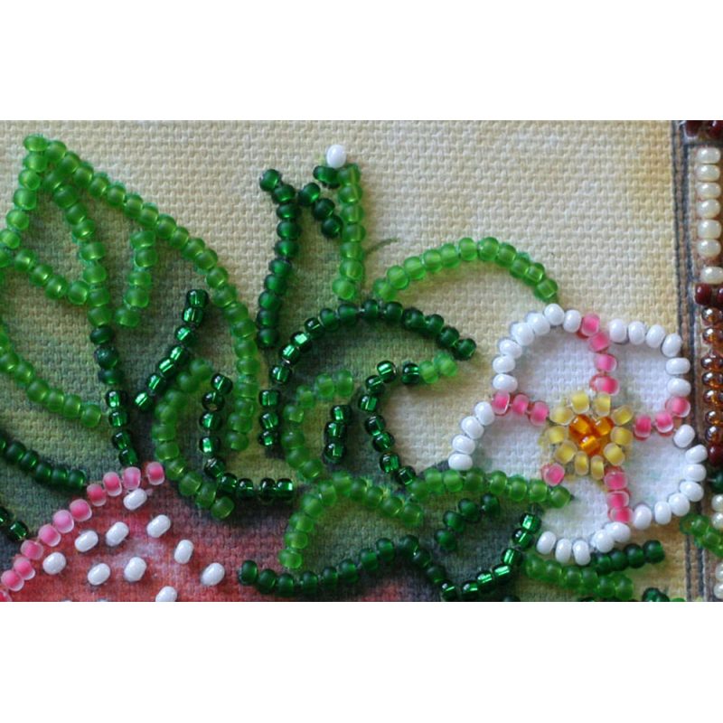 Mini Bead embroidery kit Ripe strawberry