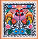 Mini Bead embroidery kit Two cockerels