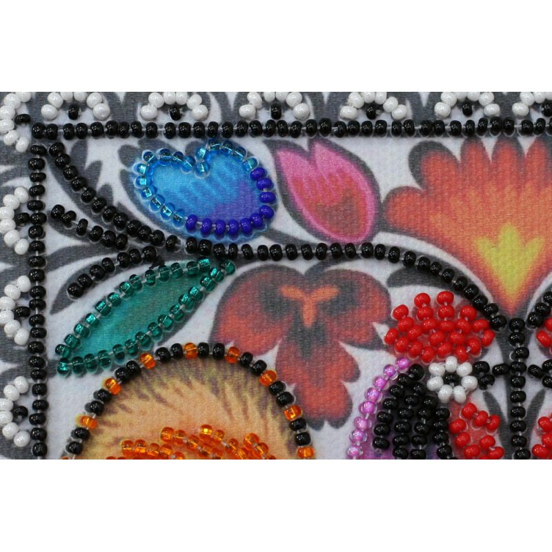 Mini Bead embroidery kit Two cockerels