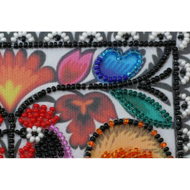 Mini Bead embroidery kit Two cockerels