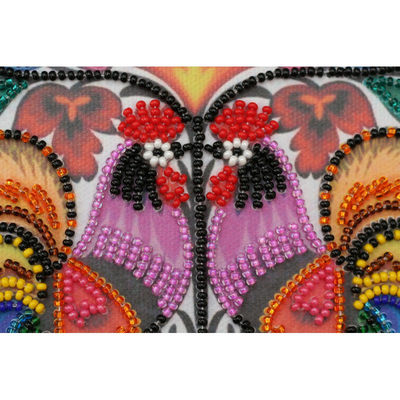 Mini Bead embroidery kit Two cockerels