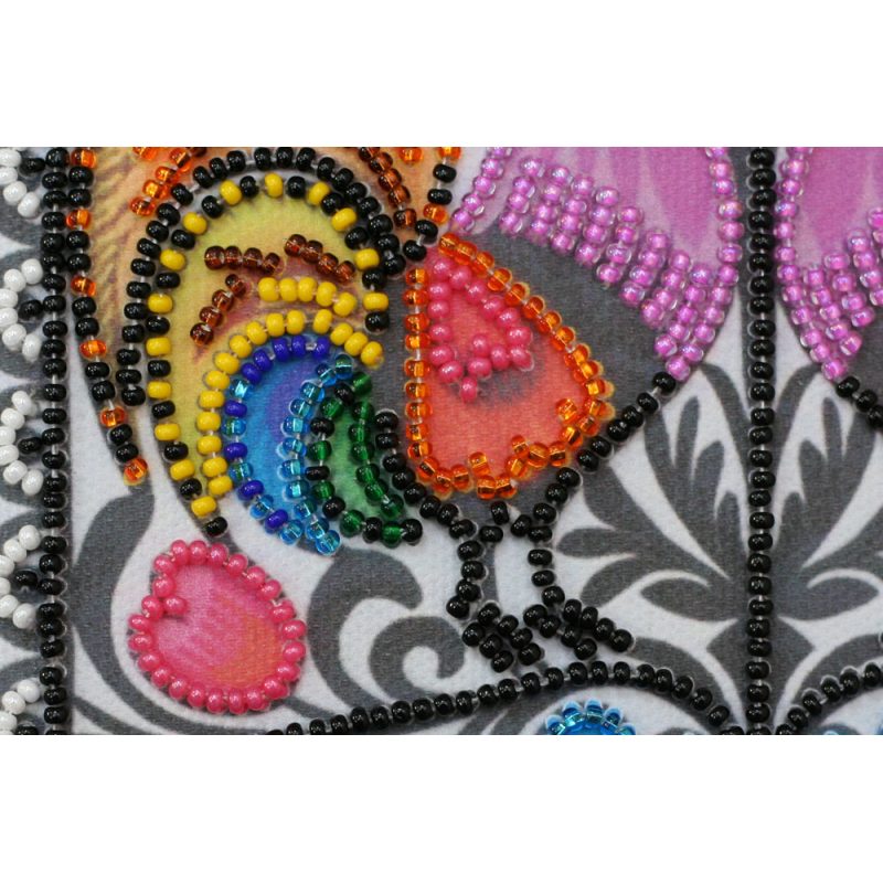 Mini Bead embroidery kit Two cockerels
