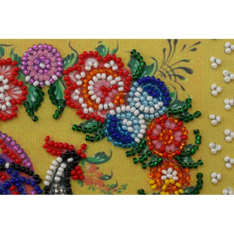 Mini Bead embroidery kit Gorodets painting