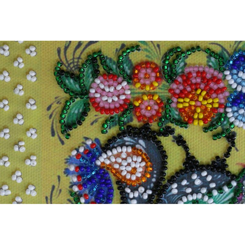 Mini Bead embroidery kit Gorodets painting