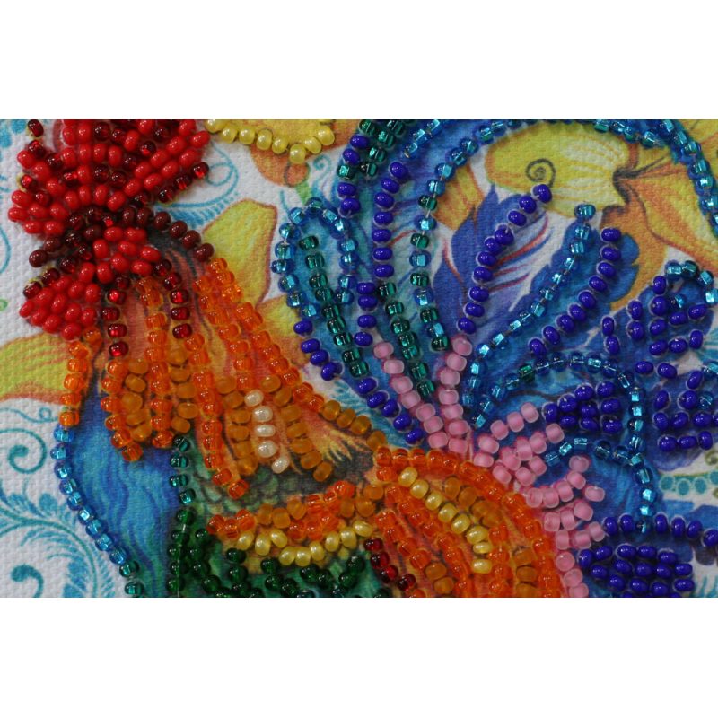 Mini Bead embroidery kit Call of the cockerel