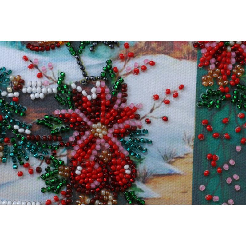 Mini Bead embroidery kit Happy Christmas