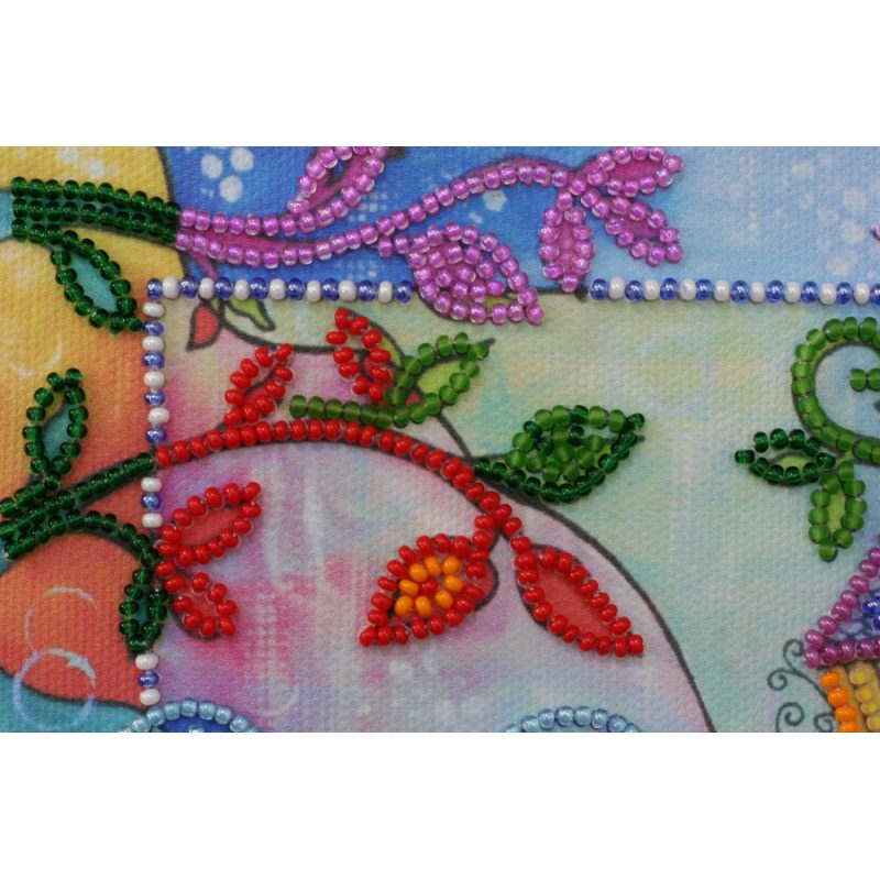 Mini Bead embroidery kit Spring for birds