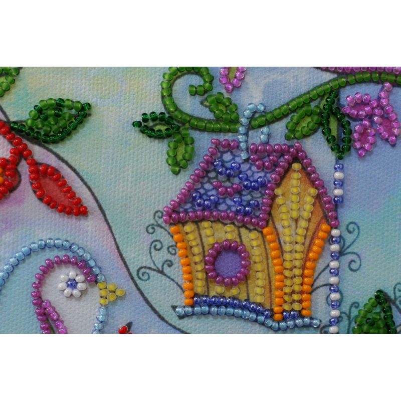 Mini Bead embroidery kit Spring for birds