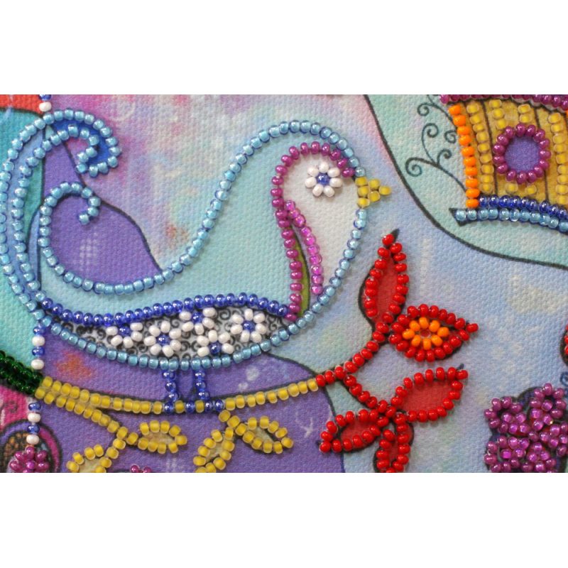 Mini Bead embroidery kit Spring for birds