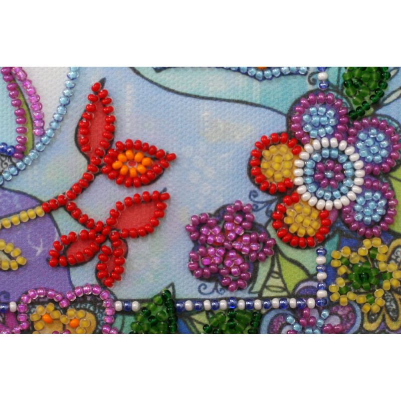 Mini Bead embroidery kit Spring for birds