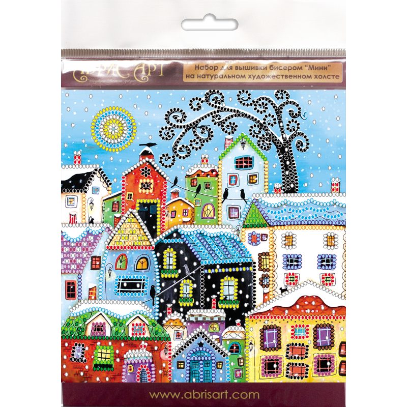 Mini Bead embroidery kit Bright houses