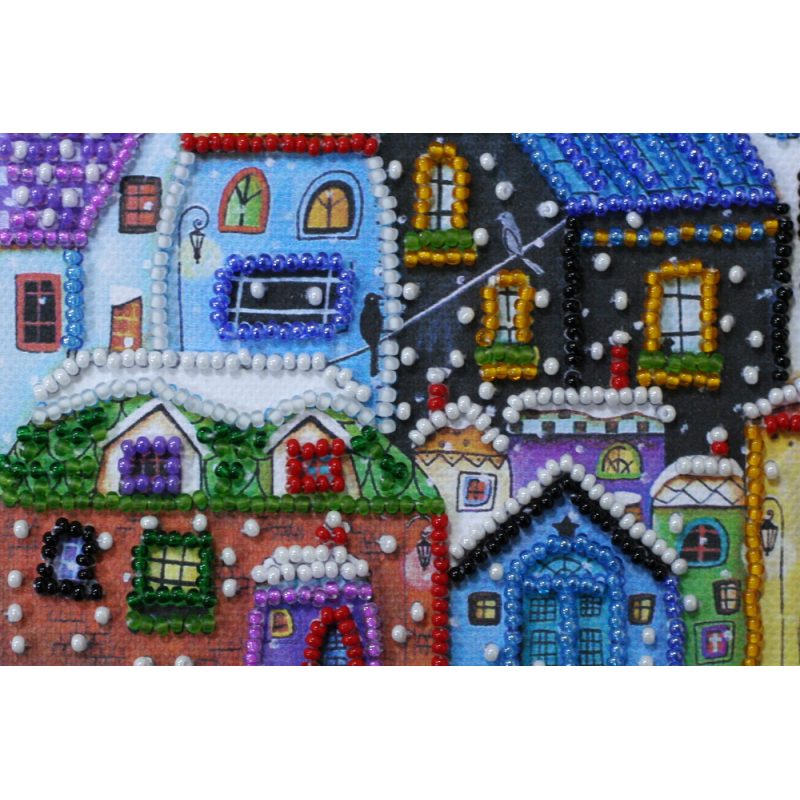 Mini Bead embroidery kit Bright houses