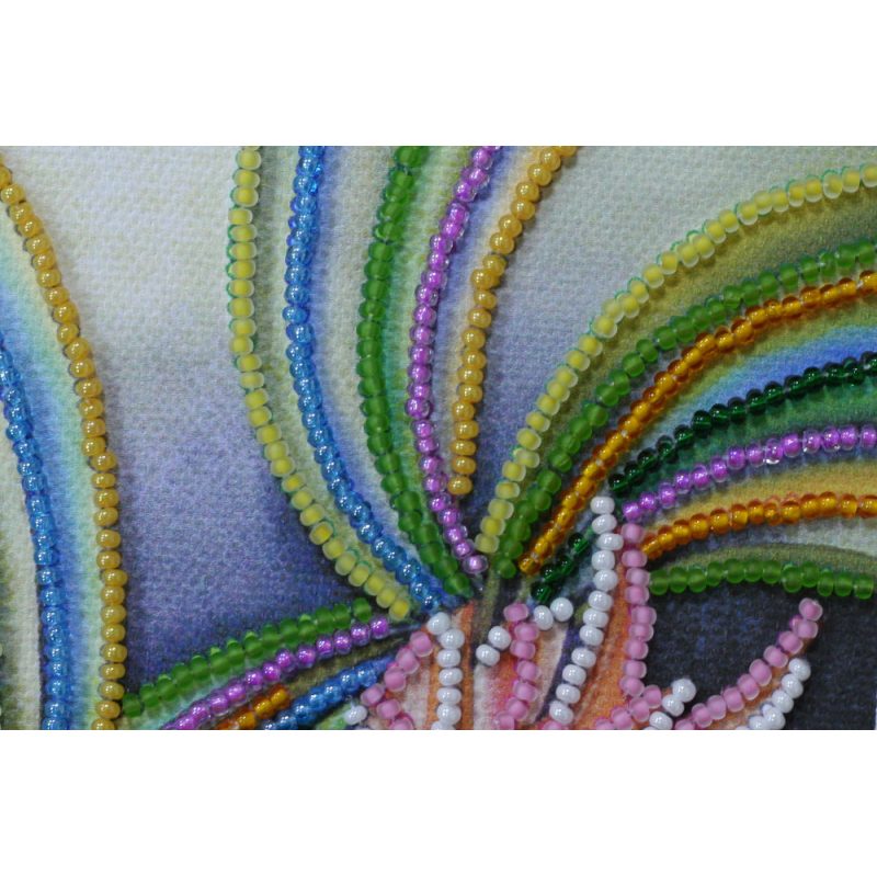 Mini Bead embroidery kit Pink flamingos