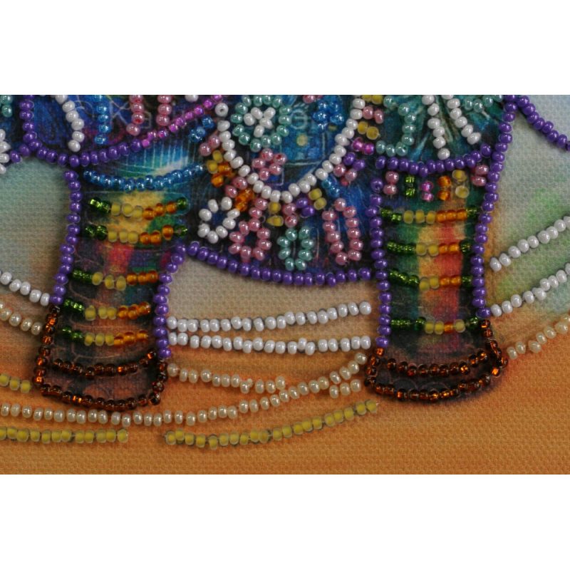 Mini Bead embroidery kit Neon elephant