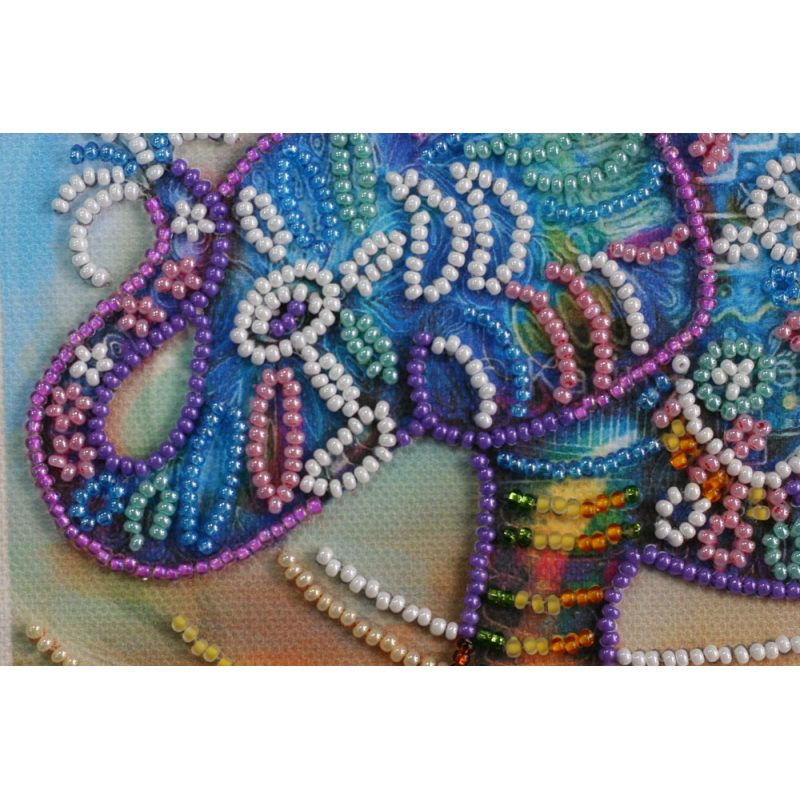 Mini Bead embroidery kit Neon elephant
