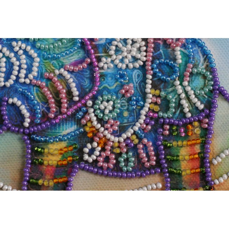 Mini Bead embroidery kit Neon elephant