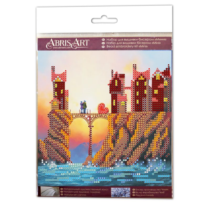 Mini Bead embroidery kit Hearts connection