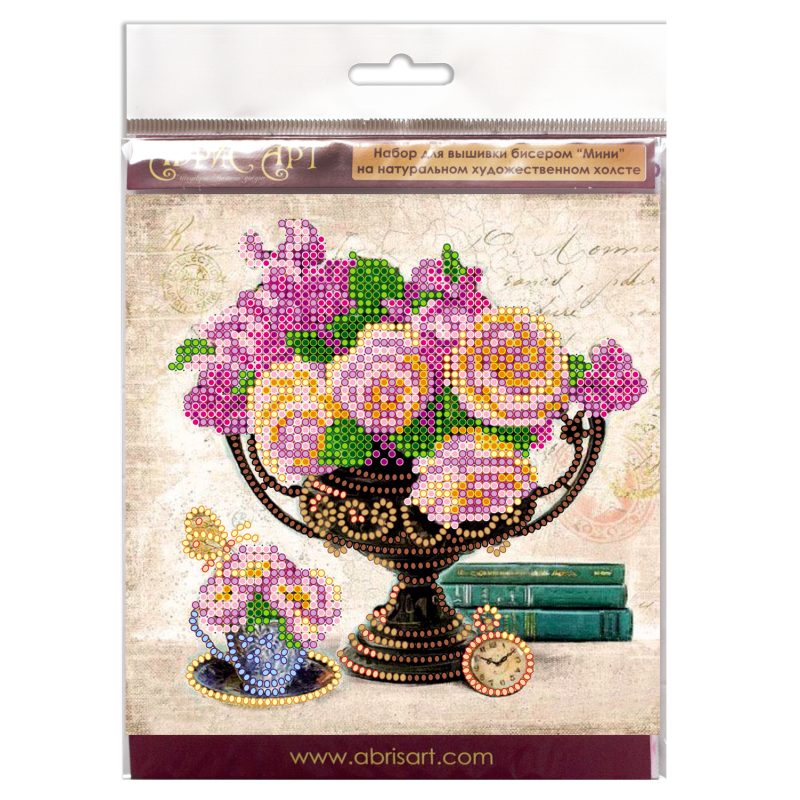 Mini Bead embroidery kit Garden flowers