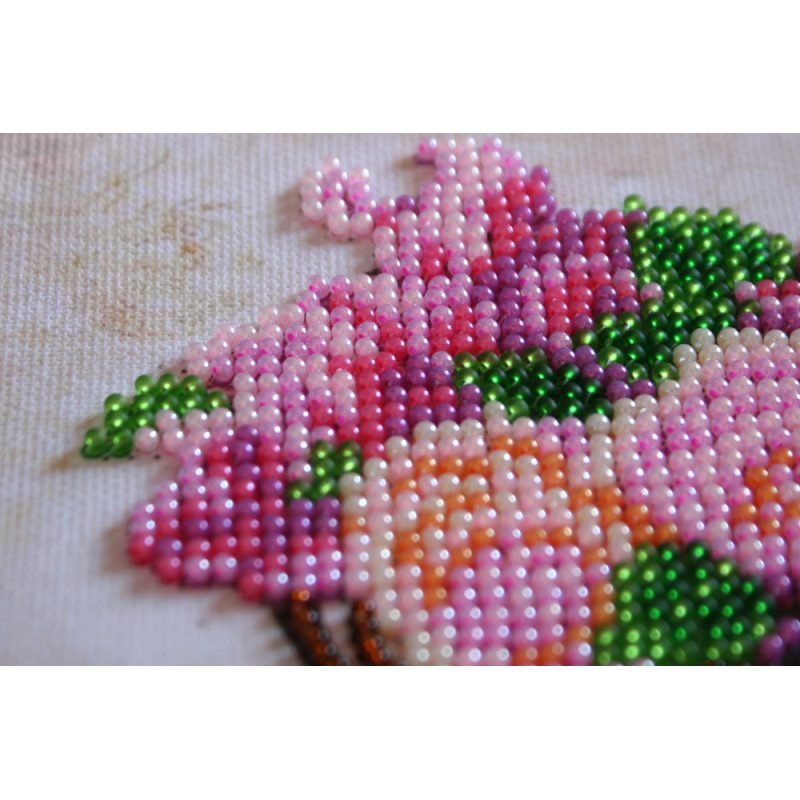 Mini Bead embroidery kit Garden flowers