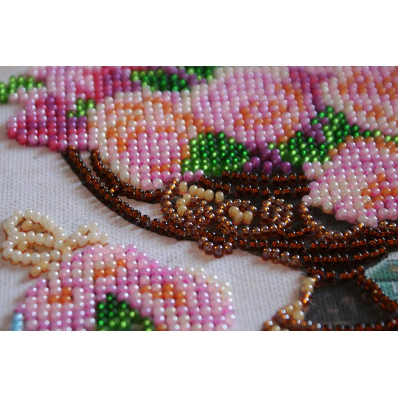 Mini Bead embroidery kit Garden flowers