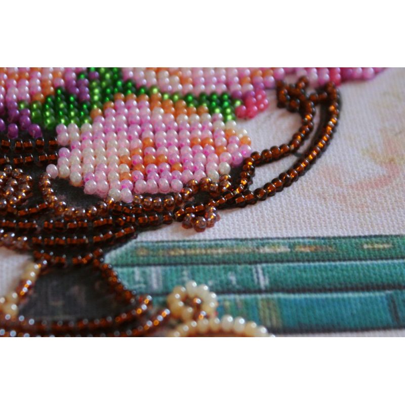 Mini Bead embroidery kit Garden flowers