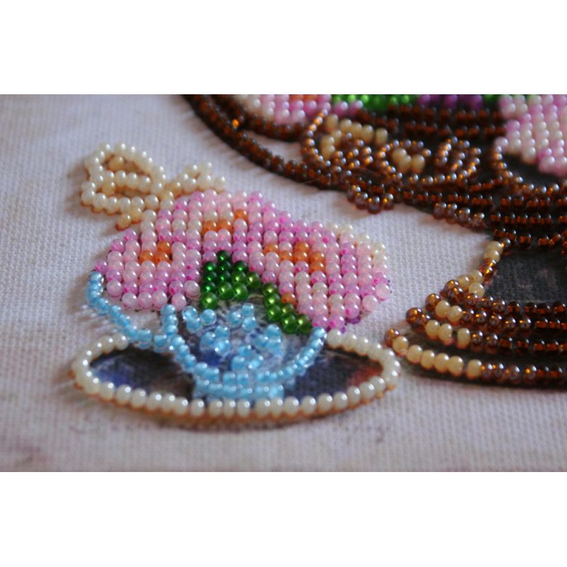 Mini Bead embroidery kit Garden flowers