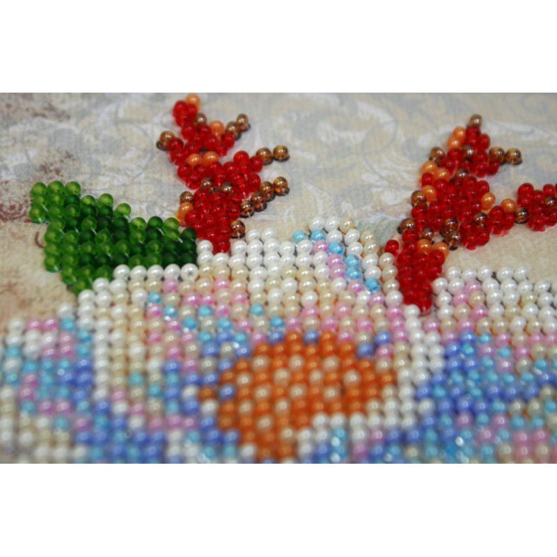 Mini Bead embroidery kit White flower