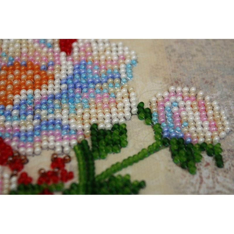 Mini Bead embroidery kit White flower