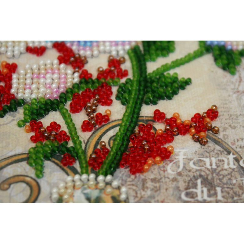 Mini Bead embroidery kit White flower