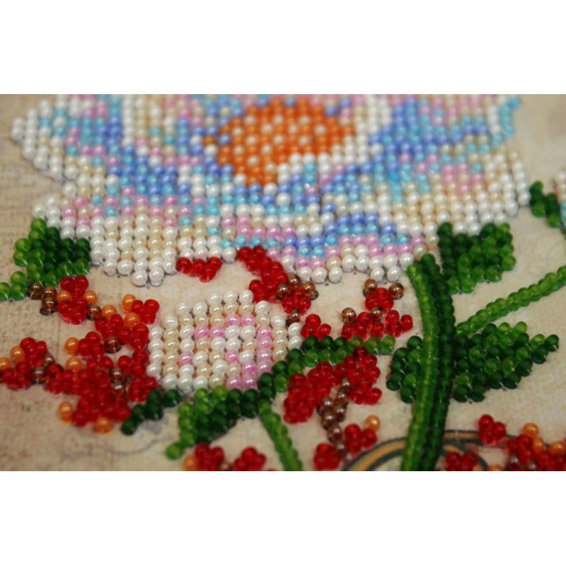 Mini Bead embroidery kit White flower