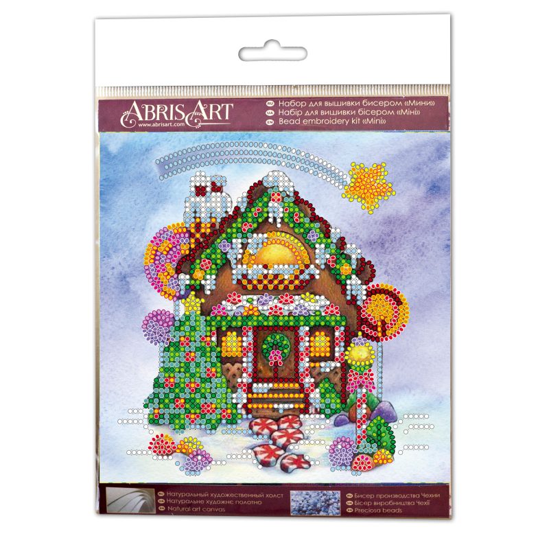 Mini Bead embroidery kit Gingerbread house