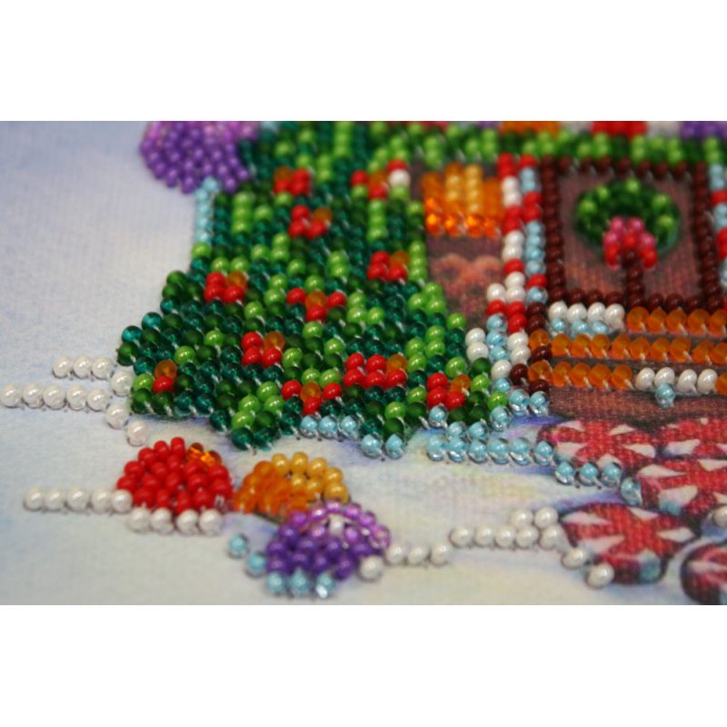 Mini Bead embroidery kit Gingerbread house